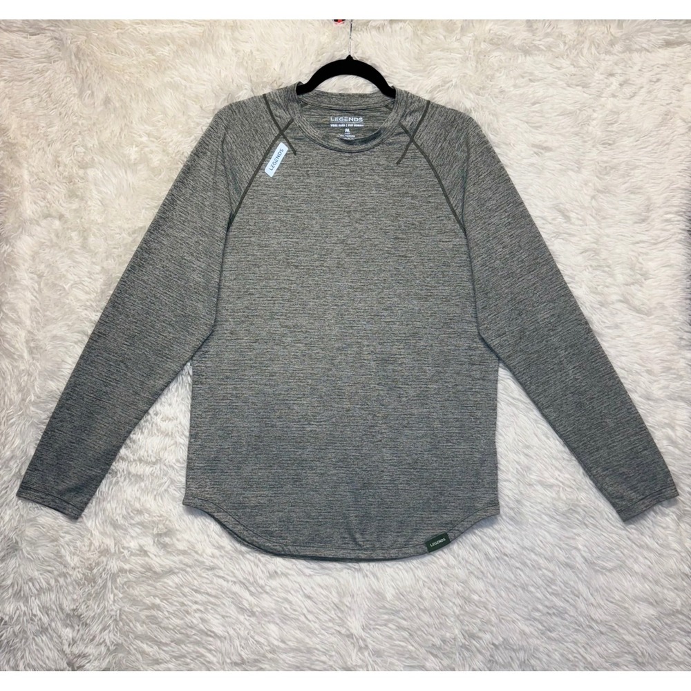 Legends Enzo Long Sleeve Medium Green Heather Performance Training Shirt